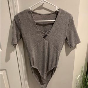 gray forever 21 body suit